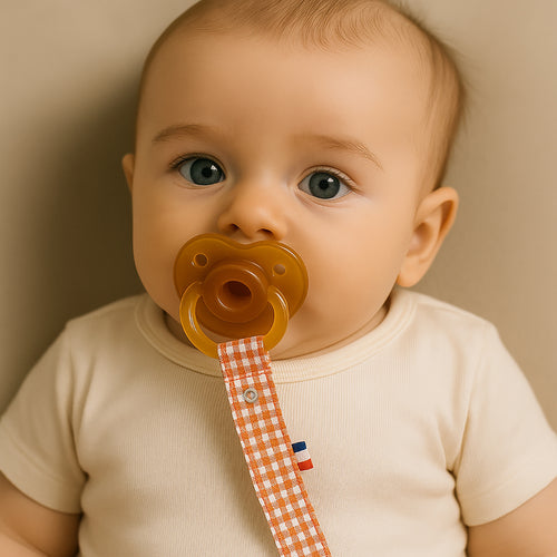 Organic Cotton Pacifier Clip - Vichy