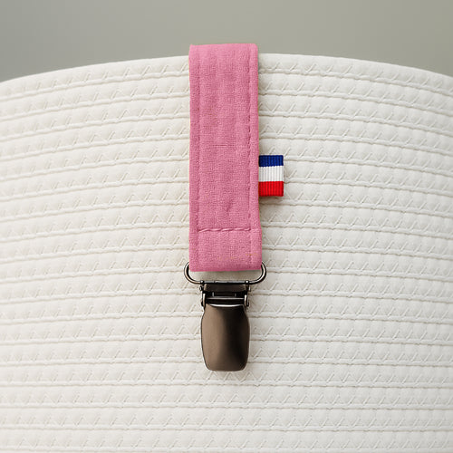 Organic Cotton Pacifier Clip - Pink