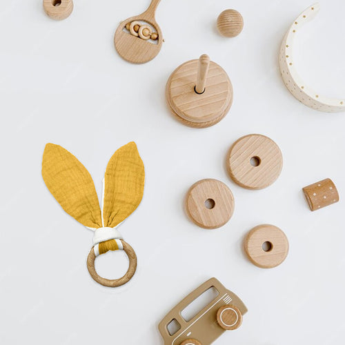 Organic Cotton Teething Ring - Honey